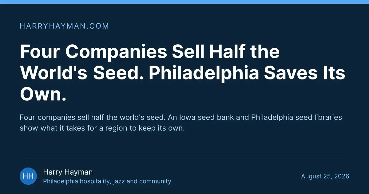 Share card for the article on seed saving in Philadelphia