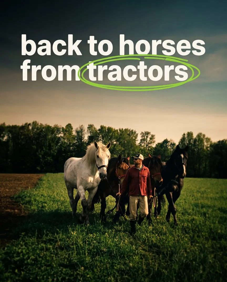 Before: the poster as generated, without the name line or the farm’s wordmark