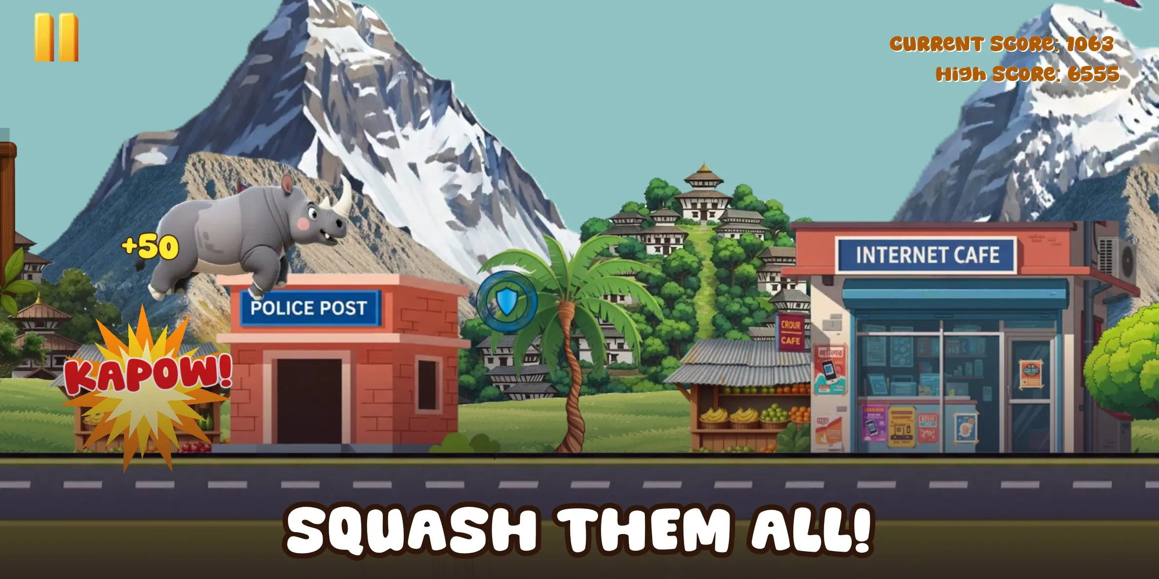 Rhino Dash: squashing things for points